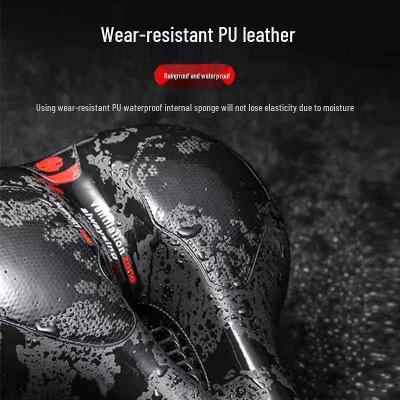 Shock-Absorbing Mountain Bike Seat Cushion with Hollow Design & Seat Bag
