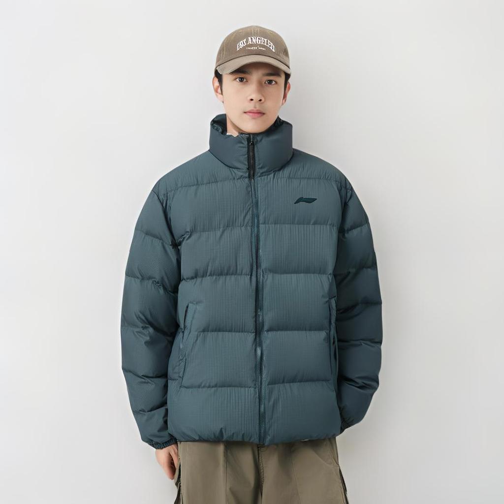 Li Ning Fitness Series Down Jacket Men's Snail Dark Cyan AYMU083-5