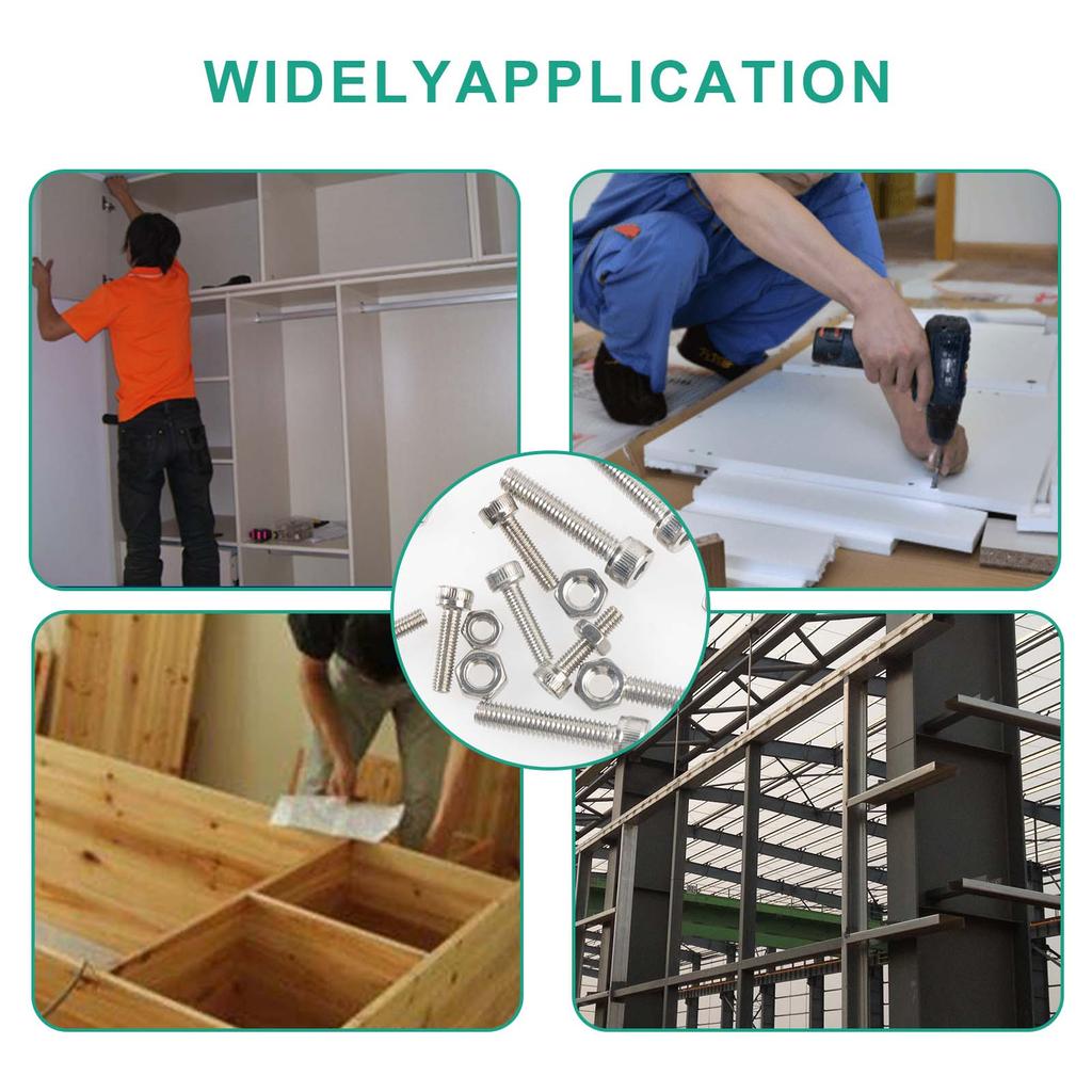 364/645 Stück M3 Innensechskantschrauben, 304 Edelstahl Innensechskantschrauben Bolzen Muttern Unterlegscheiben Sortimentskasten