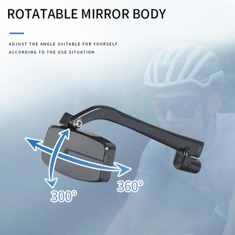 Ergonomic Cycling Safety Glasses Mount Helmet Mirror Adjustable Bike Eyeglass Rearview Mirror Cycling Accessory