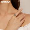 WOSTU 925 Sterlingového Stříbra Vintage Styl Šťastná Ruka Fatimy Otevírací Prsten Modré Démonovo Oko Skládací Prsteny Párty Šperky Dárek