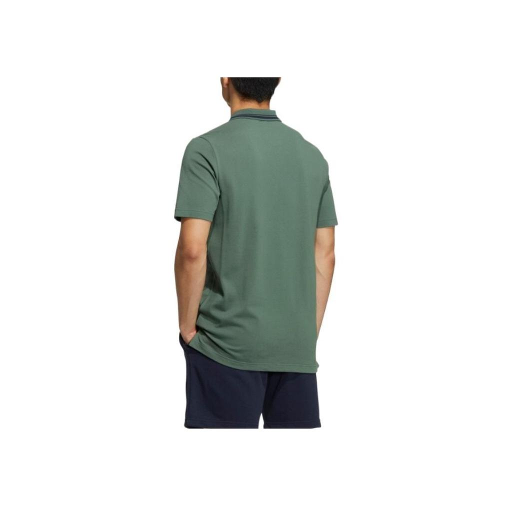 Adidas Color Block Striped Polo Shirt Men Tops Oxidized-Green HZ7043-1