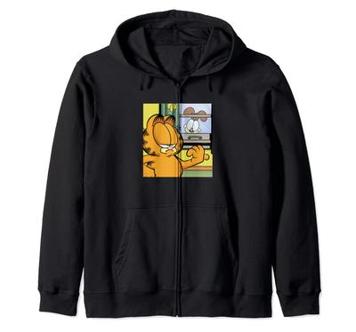 Garfield Odie Garfield Window Talk Zip Hoodie