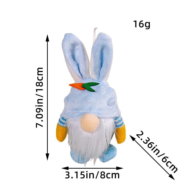1pc Pendant Rabbit Gnome Dwarf Desktop Cartoon Doll Easter Holiday Scene Decor Soft Plush Hanging Ornament Party Favor