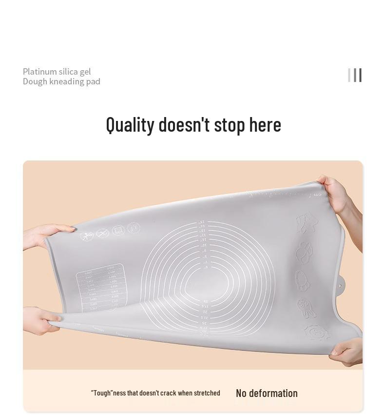 Food Grade Thickened Silicone Kneading and Rolling Mat, Non-Slip Cutting Board for Dumplings and Dough.