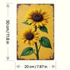 2D Flat, 2D, 1pc" Sunflower' S Warm Moments" Tin Painting, Rustproof and Waterproof No Punching, Suitable for Doors, Walls, Shop
