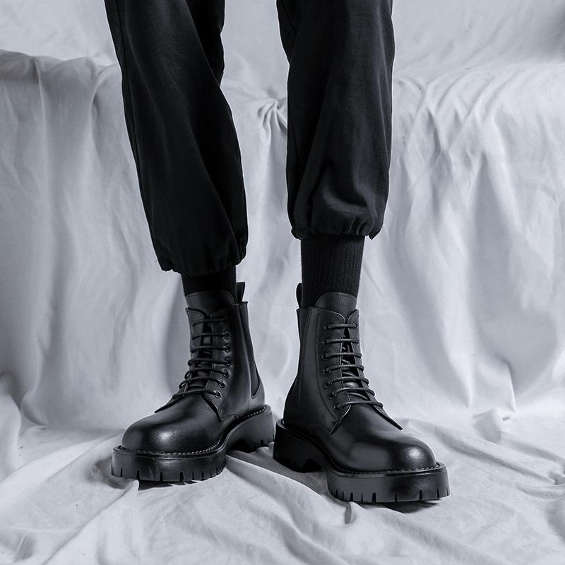 Business Thick Soled Men's Boots Trendy Classic Versatile Styles Leisure and Fashion Party Adult Office Outdoor Motorcycle Shoes