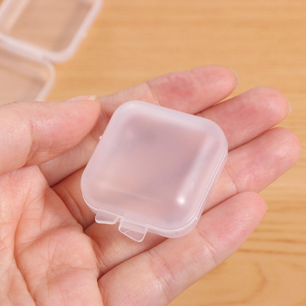 100 sztuk Pudełko do przechowywania wykończeniowe Mini Przezroczyste Kwadratowe Plastikowe Etui Kolczyk Pierścionek