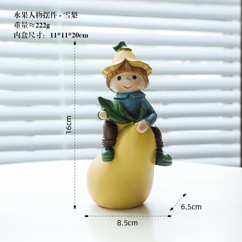 1pc Cute Cartoon Fruit Hanging Doll Ornament Creative Desktop Small Ornament Home Decoration Resin Gift