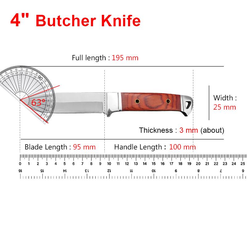 Forged Blade Butcher Boning Knife Wood Handle Utility Knife Chef Slicing Fish Fruit Steak Knife Cleaver Meat BBQ Kitchen Knives
