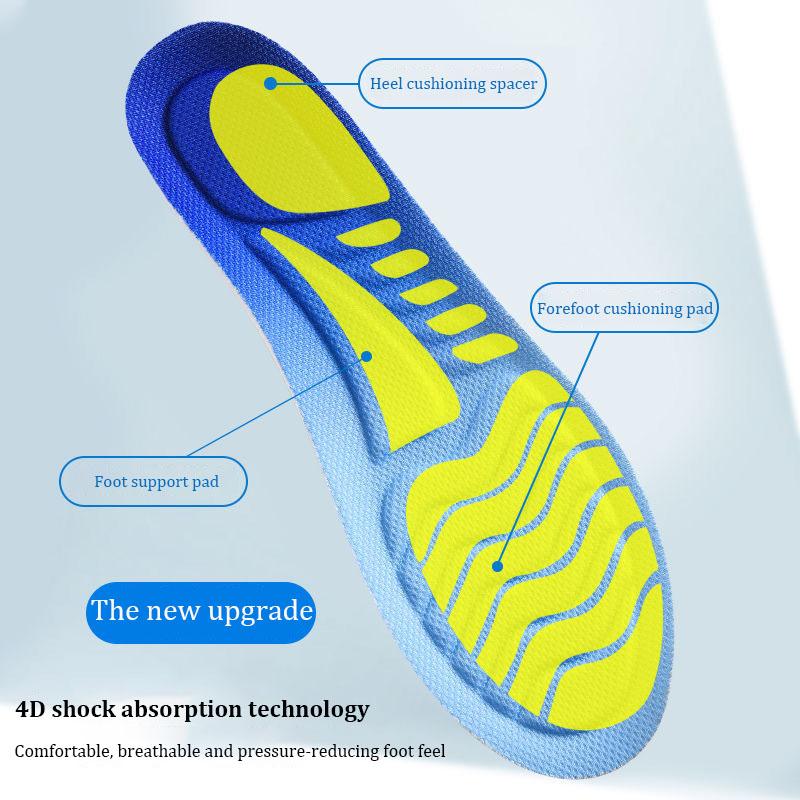 Orthopedic Insoles for Breathable Soft Latex Insoles Sport Shock Absorption Running Shoes Pad for Men Women Arch Support Insole