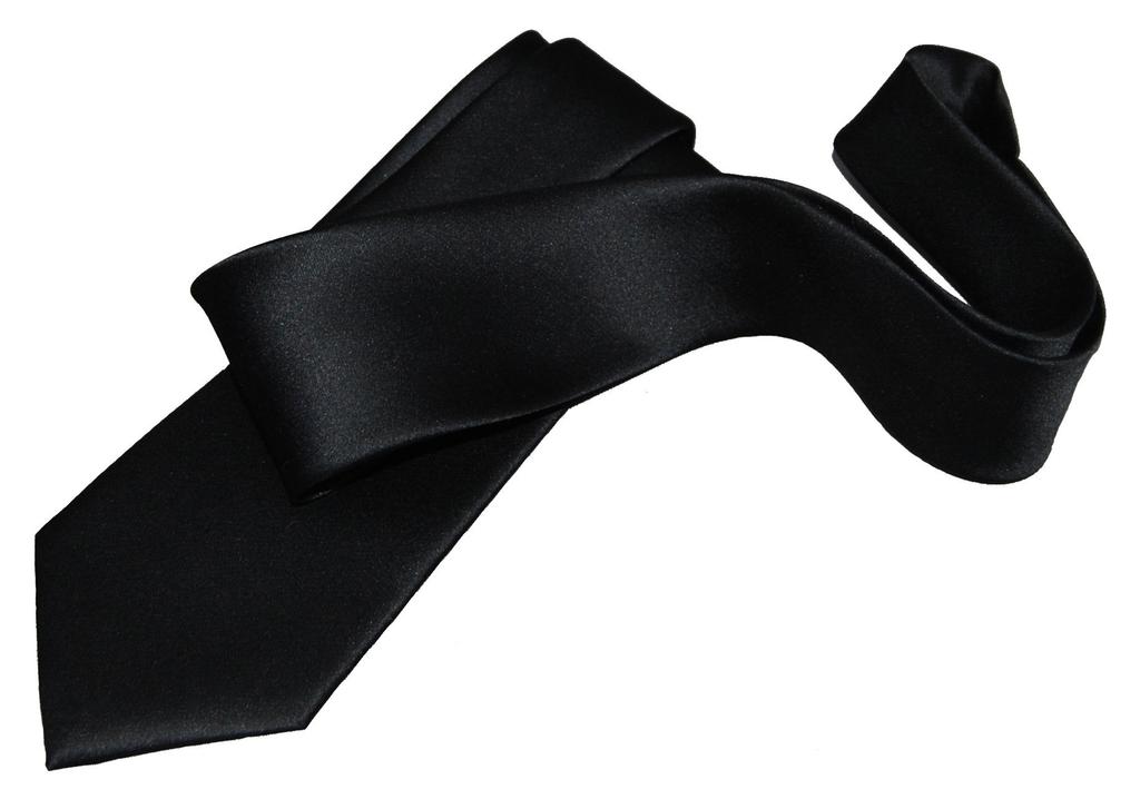Silk Black Plain Tie, Satin,