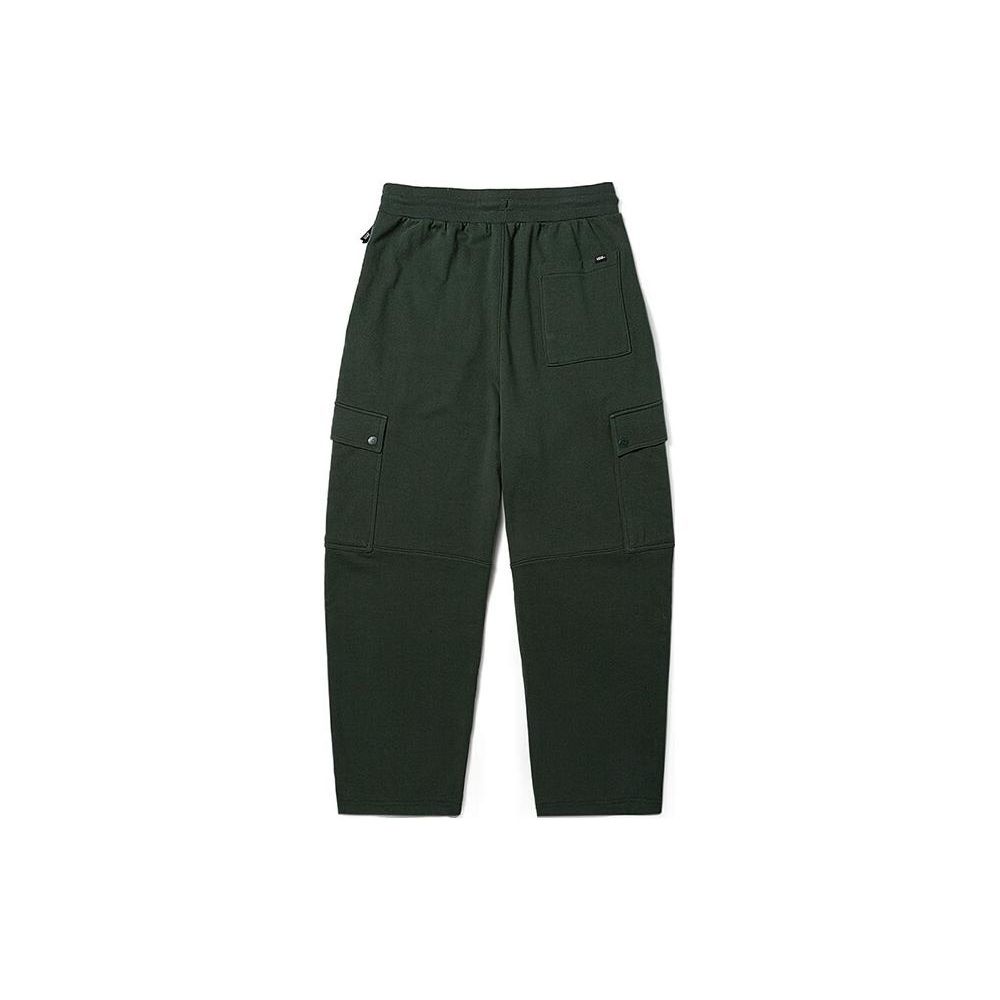 Vans Solid Color Lace-Up Knitted Straight Leg Casual Pants Unisex Bottoms Dark-Green VN000FR7BZ0
