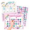 Unicorns Potty Training Chart for Toddlers, 10 Potty Training Sticker Charts with 280 Reward Stickers, Potty Reward Chart Sticker Chart for Kids,