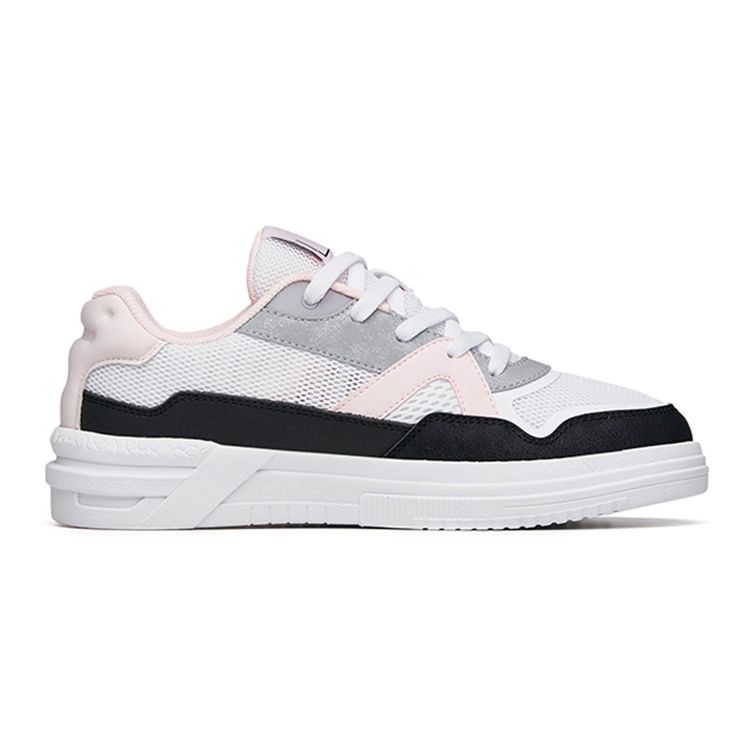 Anta Kids A-Style Thick Sole Low-Top Kids Skate Shoes Men sneaker White Pink 322228008-3