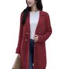 Cappotto Lungo da Donna in Misto Lana Oversize Doppio Petto Trench Risvolto Dentellato Autunno Inverno Caldo Soprabito