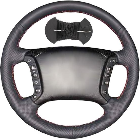 

Leather Steering Wheel Cases Car Steering Wrap Stitch Steering Wheel Cover Fit for BMW 3 5 Series E36 E46 318i 325i E39 E83 X5 E53,Blue Black Thread
