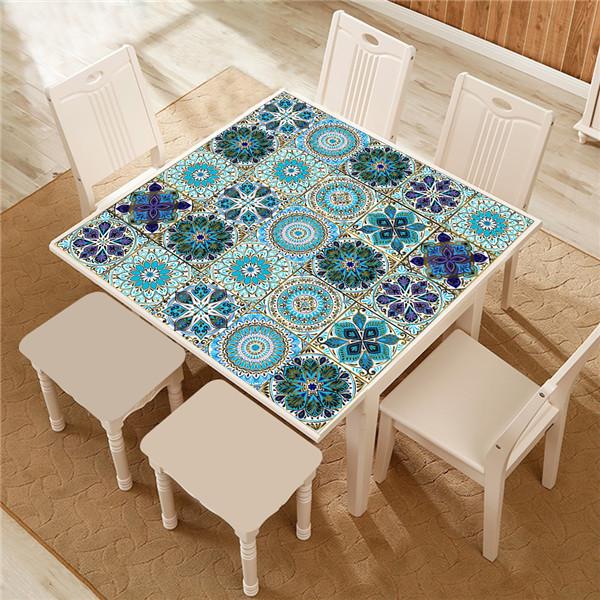 Waterdichte 3D Mandala Patroon Tegelstickers Keuken Badkamer Decoratie Zelfklevende Muur Meubelstickers Vloerbehang
