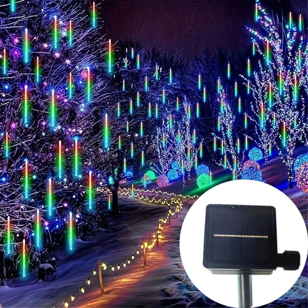 

Солнечный светодиодный метеоритный дождь Праздничный светильник-гирлянда Сказочный садовый декор Уличная светодиодная гирлянда Рождественское украшение Solar-30cm 8tube