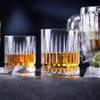 Kaffeetassen Diamantmalerei Vertikal gestreifte transparente Glaswasserflasche Whiskey Weinglas für Bar für Zuhause Großhandel Tassen