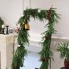 WTEMPO Christmas Wreath Fake Pine Tree Flower Vine for Fence Fireplace Decorations Christmas Indoor Outdoor Decorations Christmas Tree Decorations