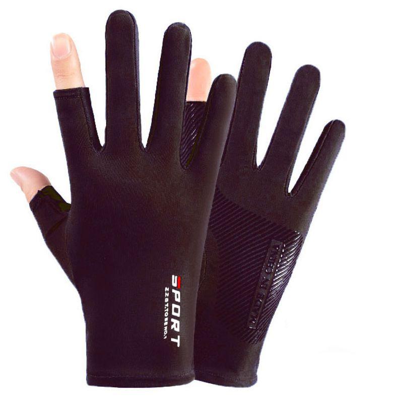 

Summer Ice Silk Gloves Sun Protection Thin Leak Half Finger Women s Driving and Biking Fishing Non Slip Dew Half Finger Women s Sports Female dispensing Non Slip 2 fingers [Brown]]
