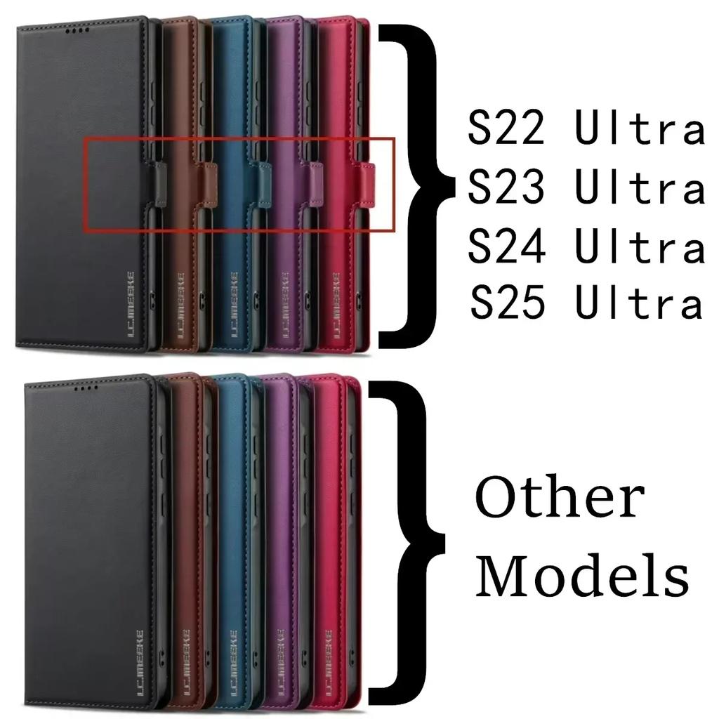 Flip Lederhülle für Samsung Galaxy A15 A35 A55 A14 A34 A54 A56 A16 A36 S25 S24 S23 Ultra S22 S21 Plus S20 FE Handykartenhülle