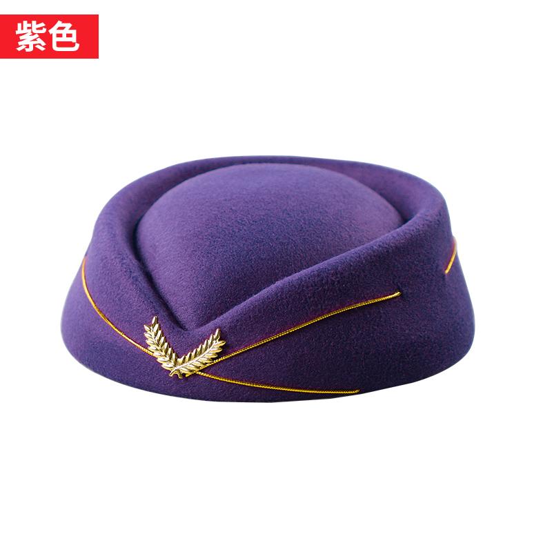 

Новая шляпа стюардессы, шляпа для этикета на стойке регистрации, сценическая шляпа, шляпа для выступлений, шляпа для оркестра, шляпа стюардессы M（56-58cm） фиолетовый