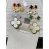15MM Clover Earrings White Mother Of Pearl Earrings Premium Sense Women's Earrings