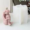 3D Mermaid Candle Silicone Mold Seated Embrace Tail Statue Sea Elf Tool DIY Sea Daughter Aroma Plaster Marine Theme Craft Decor