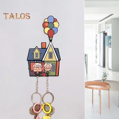 Llavero para parejas, acrílico, para montar en la pared, con dibujos de abuelos y abuelas, organizador de llaveros para decoración de pared del hogar