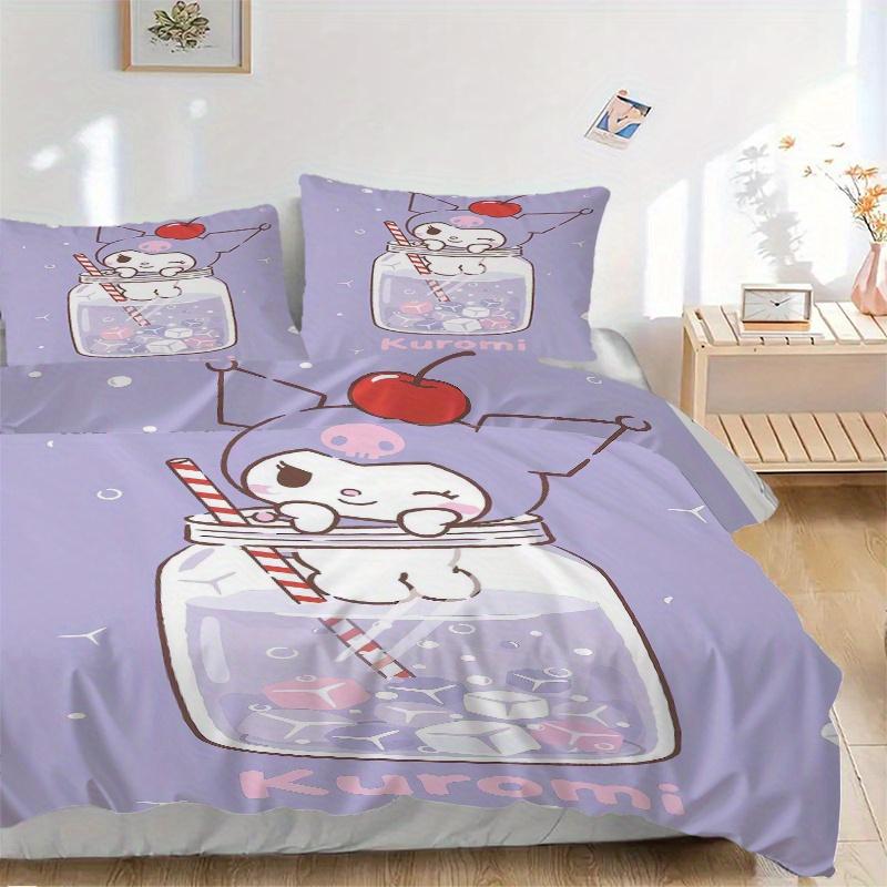 

3pcs Soda Kuromi Bedding Set - Includes 1 Quilt Cover and 2 Pillowcases, Comfortable Bedding with Stylish Design for Bedroom, Machine Washab 135x200cm