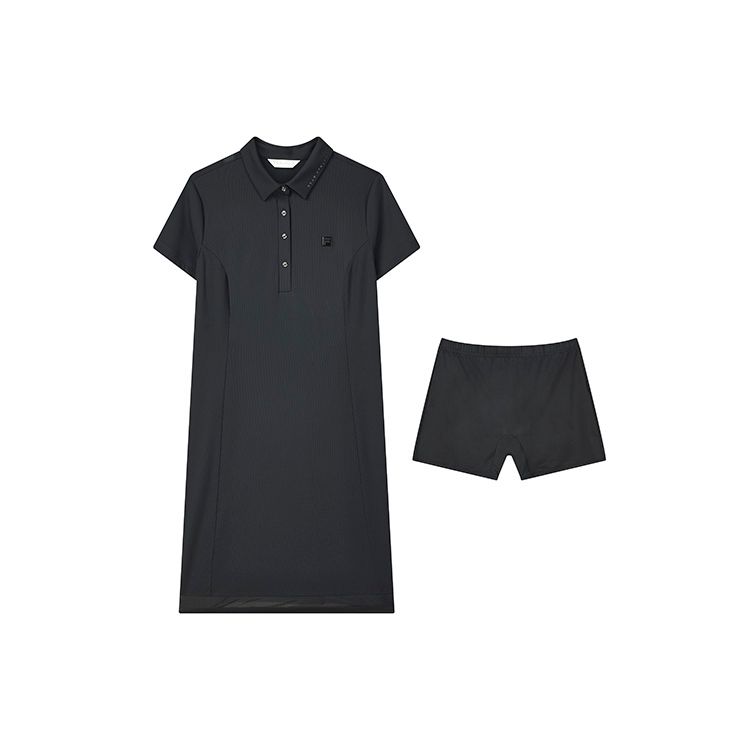 

FILA Athletics Golf Casual Short Sleeve Polo Dress Women Dresses Deep-Black A11W135301FBK M