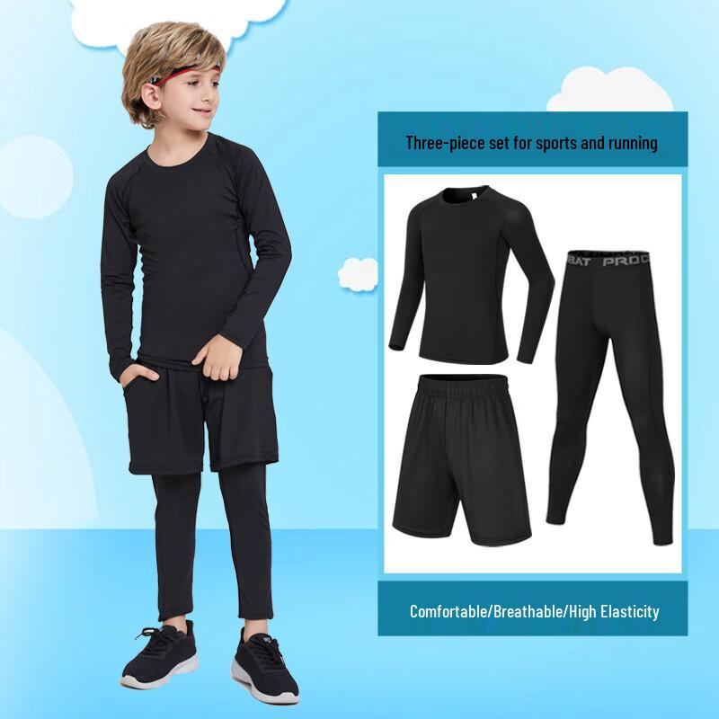 Ayoub Boys' 5-Piece Quick-Dry Compression Sportswear Set