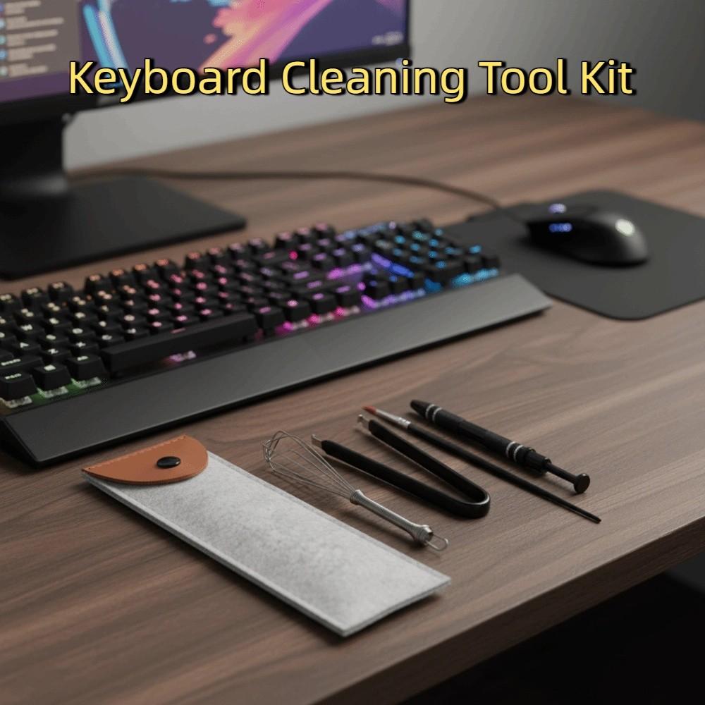 4/6pcs Professional Keyboard Cleaning Tool Kit Household with Storage Bag Keycap Lube Brush Mini DIY Keycap Puller Cybercafe