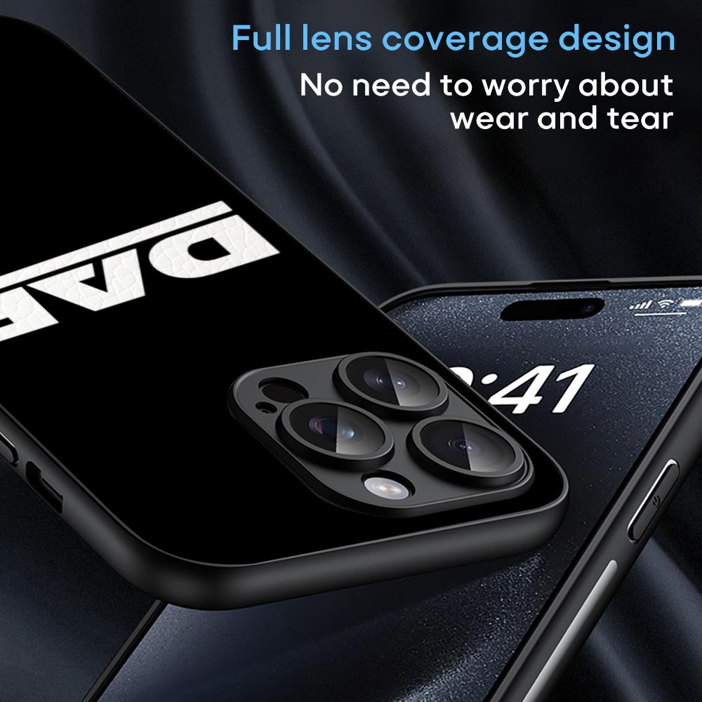D-dafs Logo Car Logo Fashion Pattern Phone Case For iPhone 16 15 14 13 12 11 Plus Pro Max Limited Black Hard Case Sheepskin