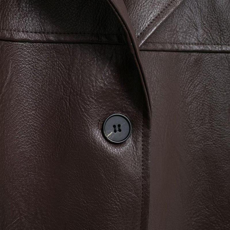 Kaslead New Arrival Women's Clothing Fashion Style Fashion Minimalist Old Money Style Leather Suit Outwear 0471273