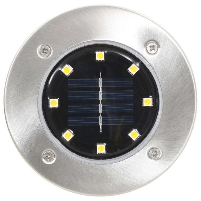 VidaXL 8x Lampe Solaire de Sol Lumières LED Blanc Luminaire Éclairage Jardin 44416