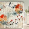 Chinese Style Flower Bird Shower Curtains Waterproof Bathroom   Curtain 3d Printed Fabric With Hooks Decoration Shower Curtain
