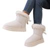 Fashionable Bow Round Toe Elegant Snow Boots Winter Flat Wear-resistant Comfortable Soft Students Plus Velvet Warm Women's Shoes