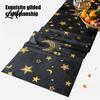 Modern Table Dressing Eid Mubarak Runner Ramadan Gold Moon Stars Tablecloth Islamic Happy Party Decorations Holiday Rectangular Cloth for