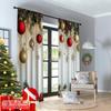 Set Of 2 Flat Printing Merry Christmas Popular Curtains Versatile Polyester Without Electricity New Curtain