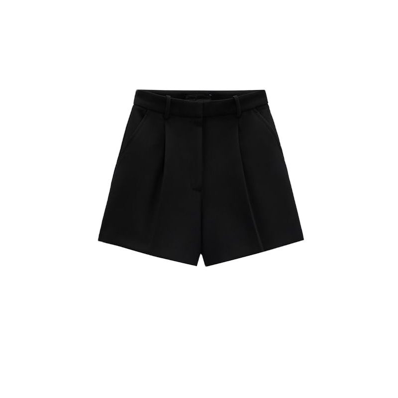 

Весна Новое поступление Мода для поездок на работу Повседневные свободные брюки Горячие шорты С высокой талией Плиссированные Повседневные шорты 1478030 Black L