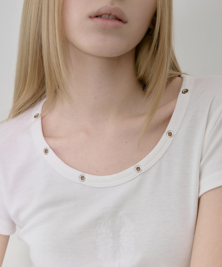 Lekim Lwe Eyelet T-Shirt (White)