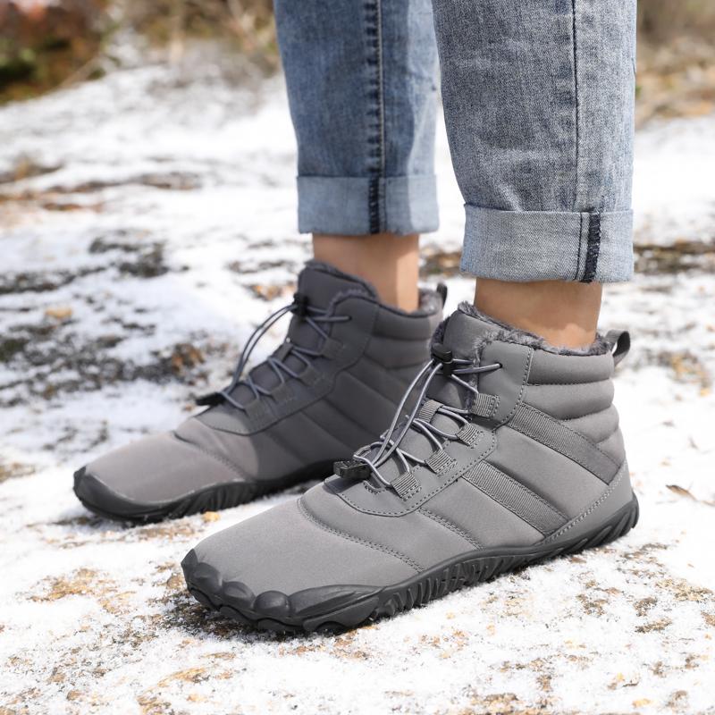 Plush Outdoor Hiking Sneakers Winter Warm Climbing Shoes Unisex High-top Snow Boots Ankle Booties Anti-slip Cotton Shoes