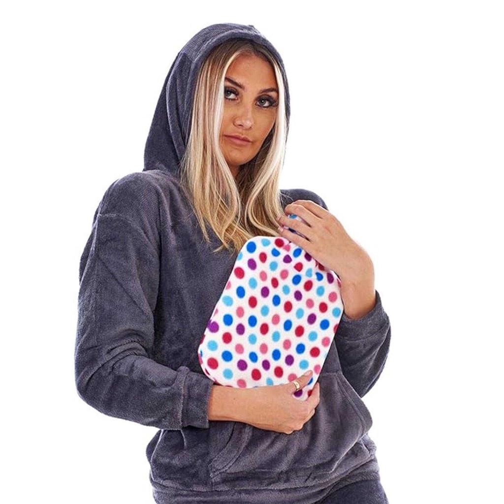K Collection Dotted 2L Hot Water Bottle And Cover (Pack of 2)