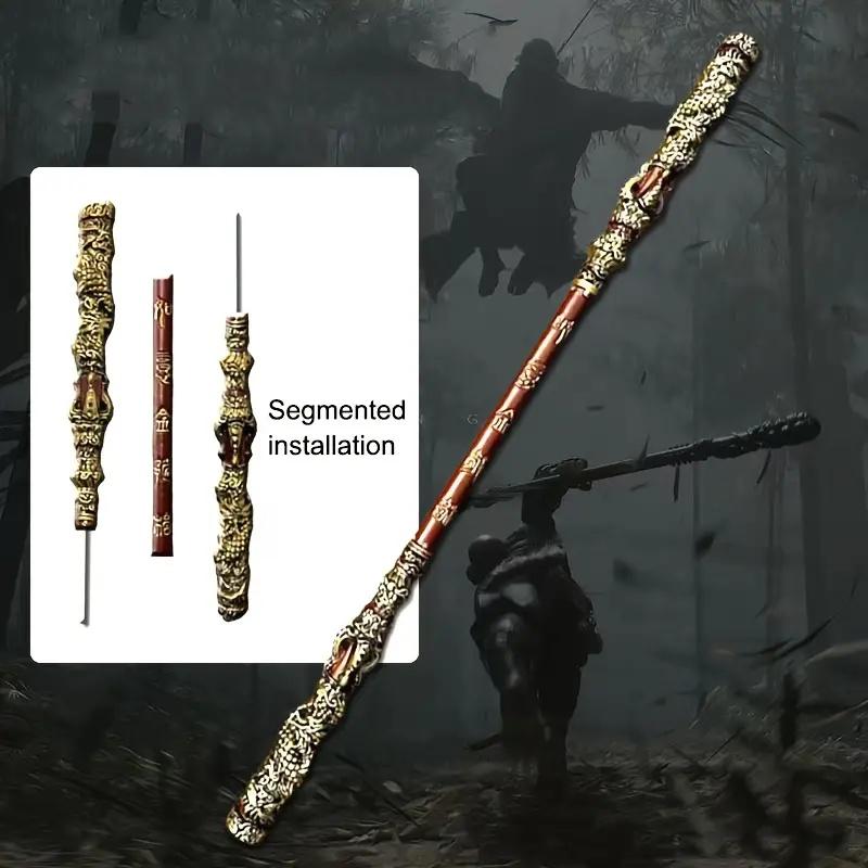 70in Sun Wukong Inspired Golden Staff PU Black Myth Weapon Cudgel Real Full Size Japanese Katana Samurai Sword Cosplay Accessory