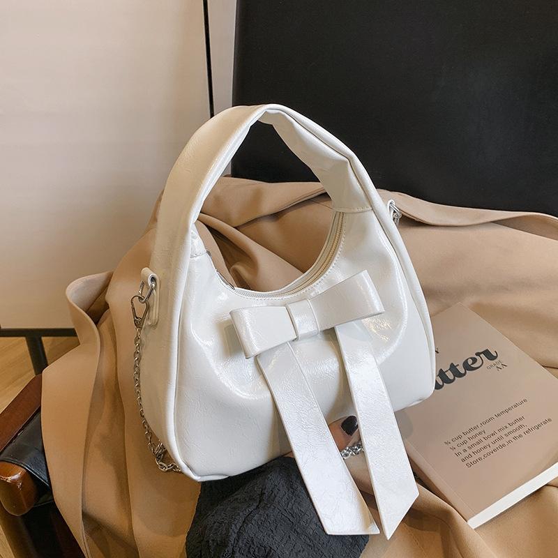 Niche Design Women's Bags, High-end Exquisite Underarm Bags, 2025 Spring New Contrasting Color Bow Shoulder Bag