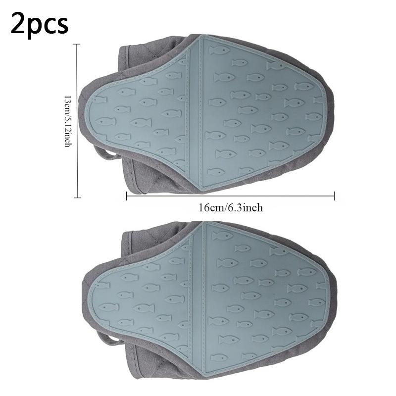 Universal Silicone Anti Scald Oven Glove Fish Shaped Thickened Insulation Gloves BBQ Mitts Tray Dish Bowl Holder Baking Supplies
