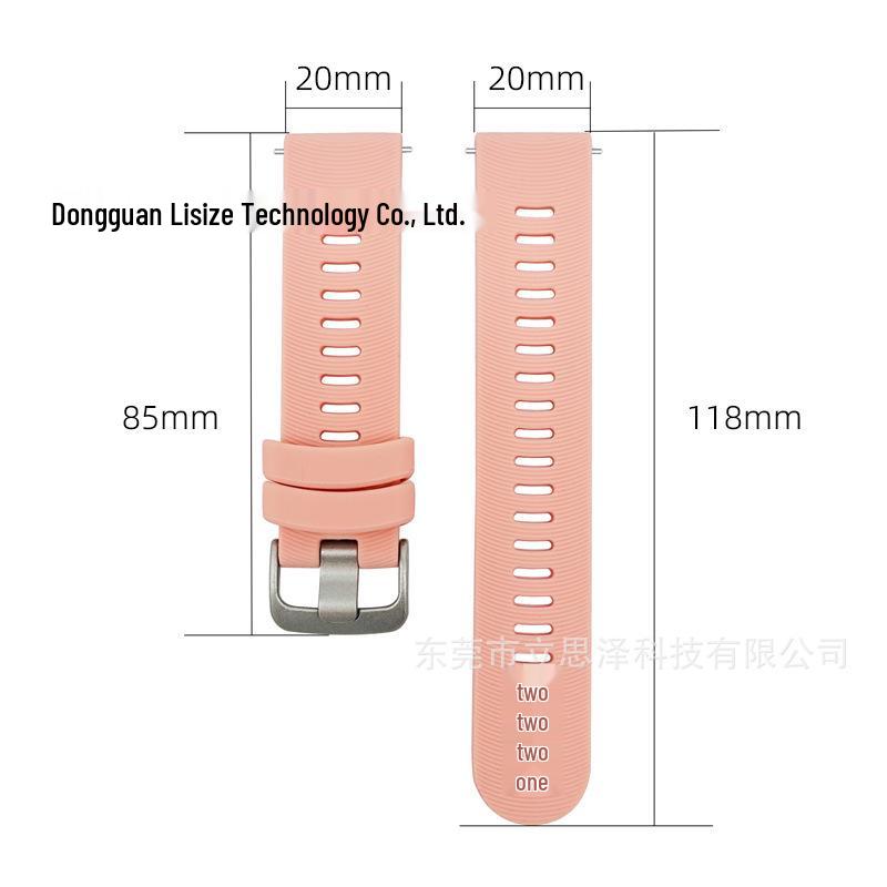 LisiZe Silicone Watch Band Compatible with Garmin Forerunner 245/645, 20MM Official Style